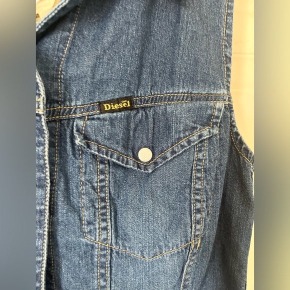 Diesel Vintage Denim Sleeveless Lightweight Jean Vest Top Button-down Shirt M - Picture 6 of 6
